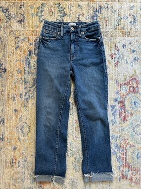 Good American Dark Blue High-Rise Straight Jeans